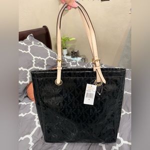 Michael Kors Jet set Black Patent Tote NWT